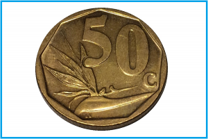 Online Mall picture of a South African 50 cent piece.